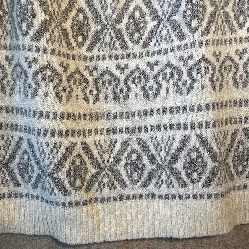 J. Jill‎ Women's White Fair Isle Nordic Pull Over Sweater Size Small - Picture 5 of 7